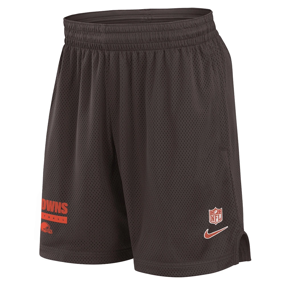 Short en maille Nike marron Cleveland Browns 2024 Sideline Performance pour homme