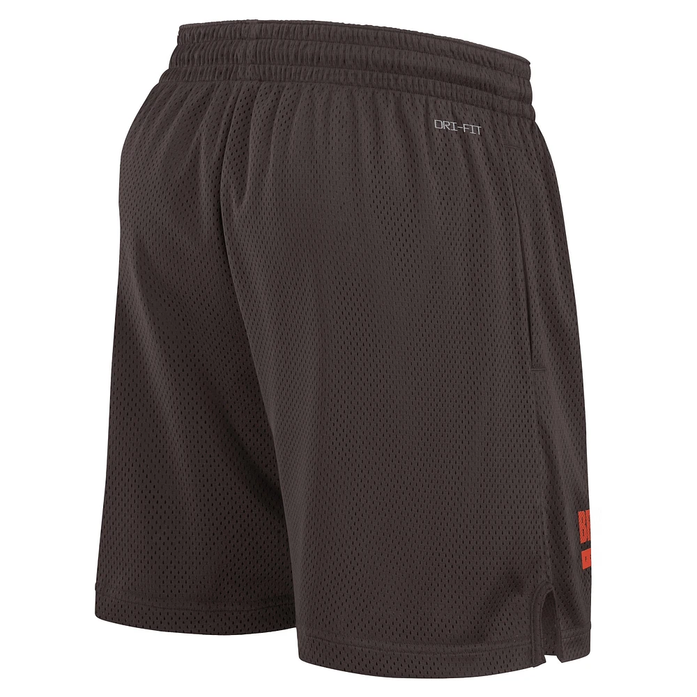 Short en maille Nike marron Cleveland Browns 2024 Sideline Performance pour homme