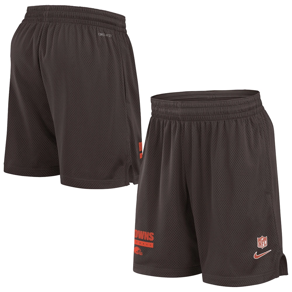 Short en maille Nike marron Cleveland Browns 2024 Sideline Performance pour homme