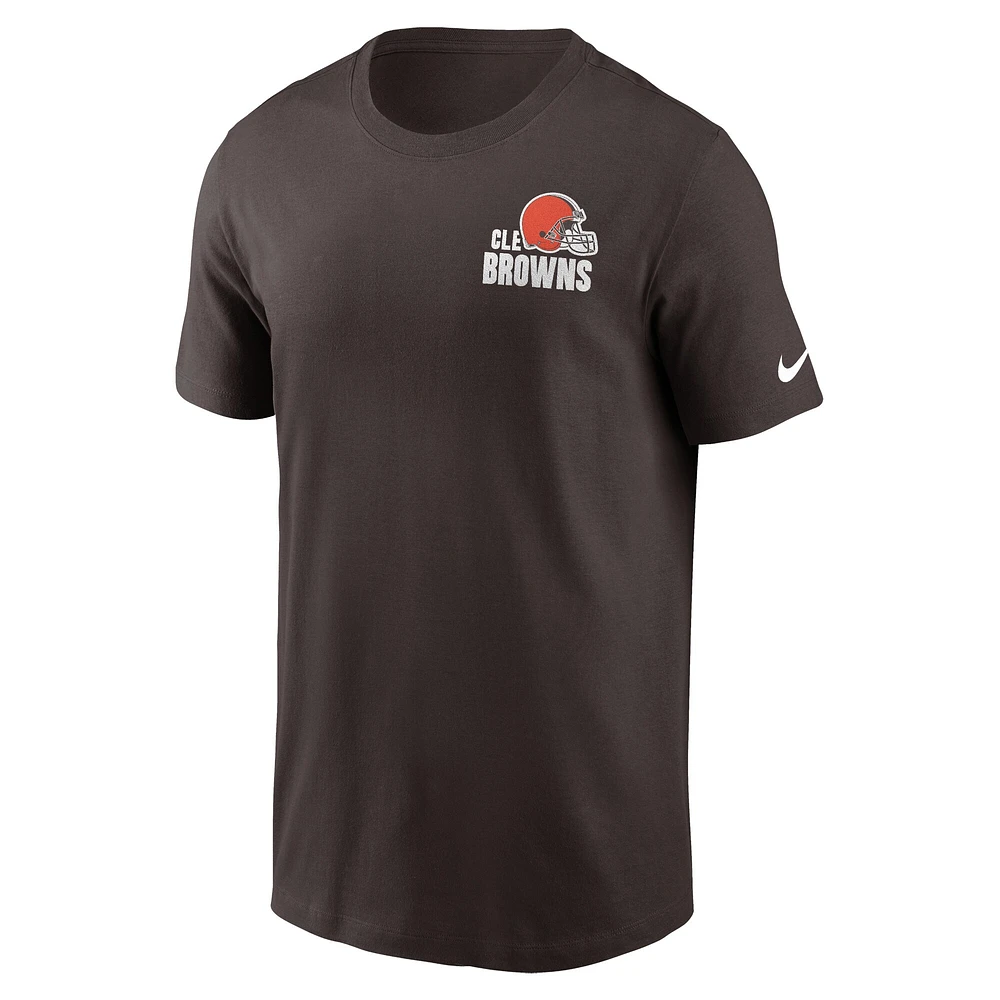 T-shirt essentiel Nike Cleveland Browns Blitz pour homme, marron