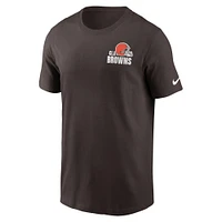 T-shirt essentiel Nike Cleveland Browns Blitz pour homme, marron