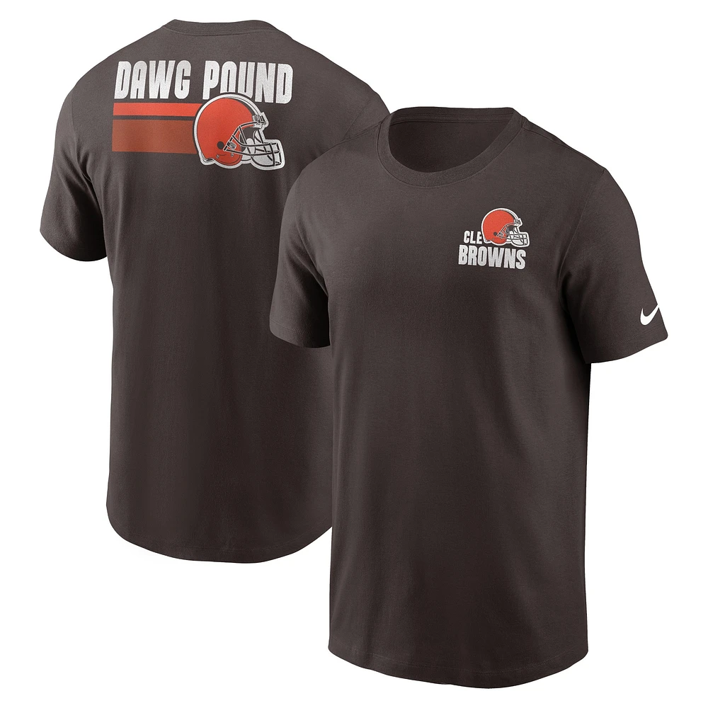 T-shirt essentiel Nike Cleveland Browns Blitz pour homme, marron