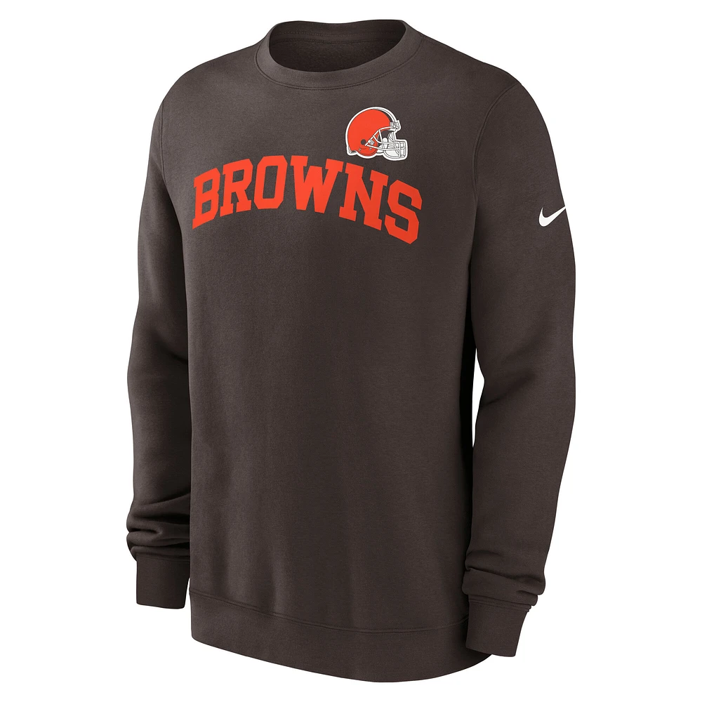 Sweat-shirt à capuche Nike Cleveland Browns Club marron pour homme