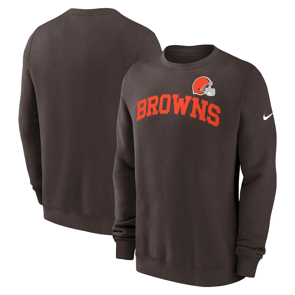 Sweat-shirt à capuche Nike Cleveland Browns Club marron pour homme