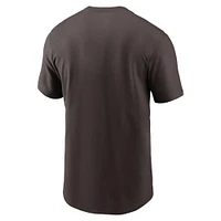 T-shirt Nike Cleveland Browns Essential Blitz Lockup pour homme, marron