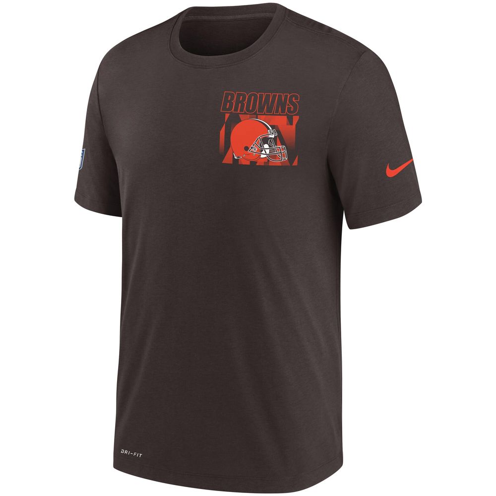 Nike Men's Nike Brown Cleveland Browns Facility Playbook Logo Performance -  T-Shirt