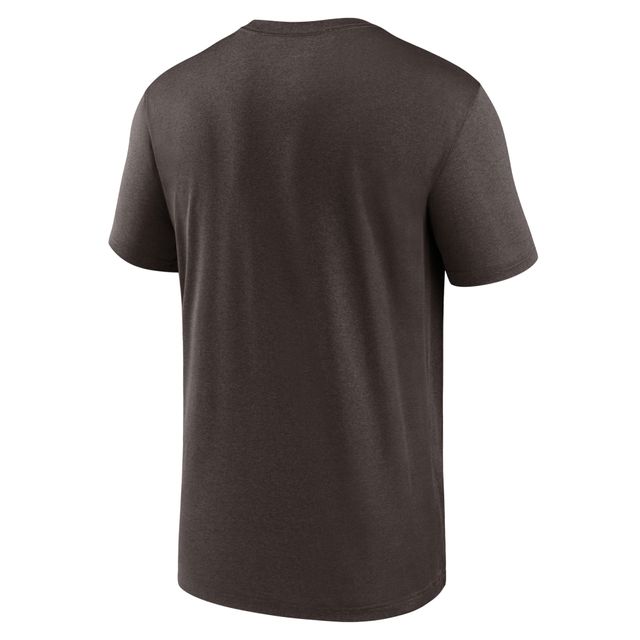 T-shirt Performance pour homme Nike Cleveland Browns Fan Gear Horizontal Lockup Legend - marron