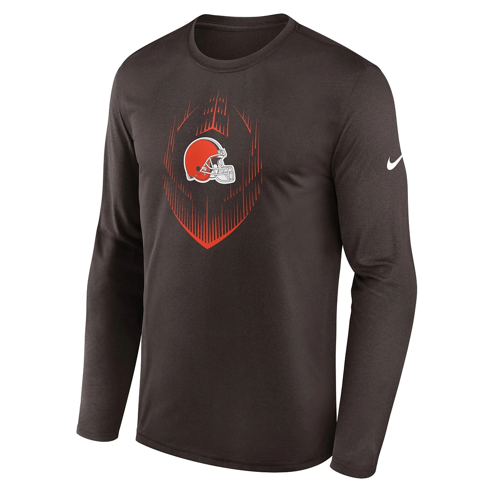 Men's Nike Brown Cleveland Browns Icon Legend Performance Long Sleeve T-Shirt