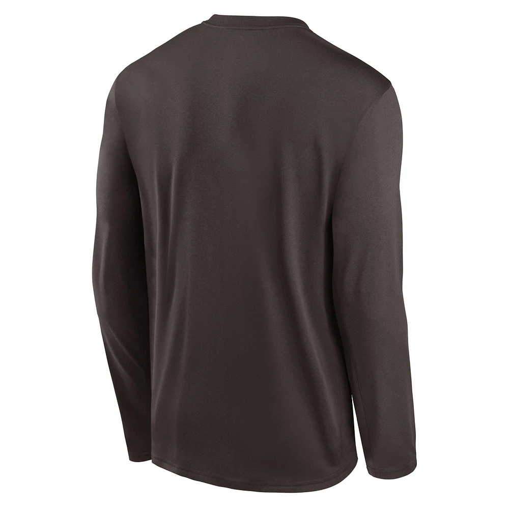 Men's Nike Brown Cleveland Browns Icon Legend Performance Long Sleeve T-Shirt