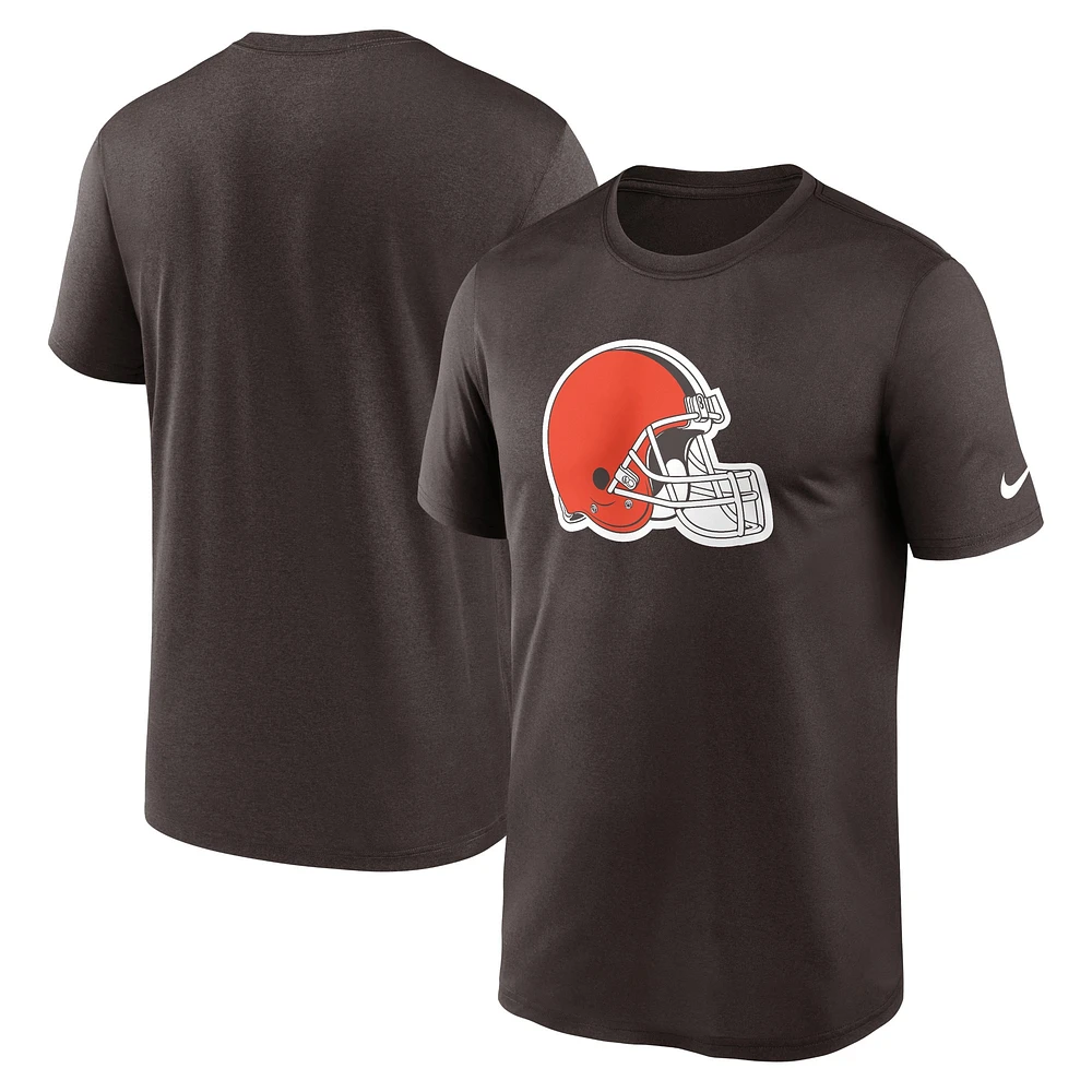 T-shirt de performance pour casque avec logo Legend des Cleveland Browns Nike marron hommes