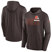 Men's Nike Brown Cleveland Browns Lightweight Performance Hooded Long Sleeve T-Shirt