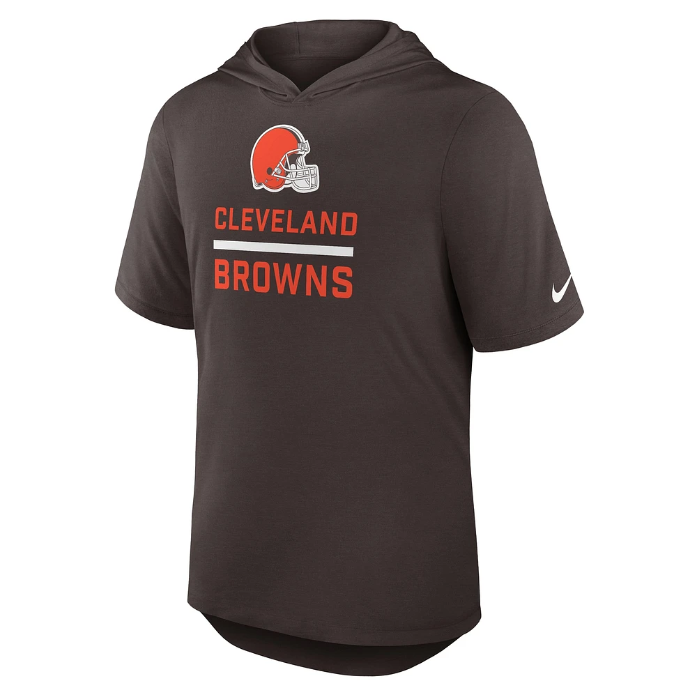T-shirt à capuche Nike marron Cleveland Browns Lockup Tri-Blend pour homme