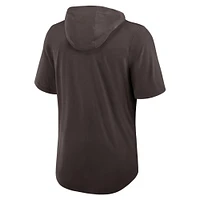 T-shirt à capuche Nike marron Cleveland Browns Lockup Tri-Blend pour homme