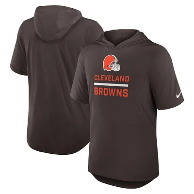 T-shirt à capuche Nike marron Cleveland Browns Lockup Tri-Blend pour homme
