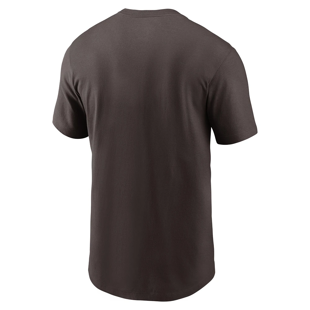 T-shirt pour homme Nike Cleveland Browns Muscle marron