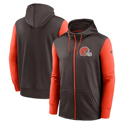 Sweat à capuche entièrement zippé Nike Cleveland Browns Performance pour homme