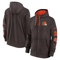 Men's Nike Brown Cleveland Browns Primetime Club Full-Zip Hoodie