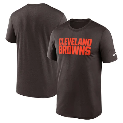 T-shirt Nike marron Cleveland Browns Primetime Legend Wordmark Performance pour homme