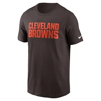 T-shirt Nike marron Cleveland Browns Primetime Wordmark Essential pour homme