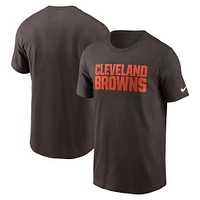T-shirt Nike marron Cleveland Browns Primetime Wordmark Essential pour homme