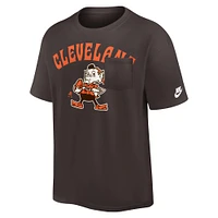 Men's Nike Brown Cleveland Browns Rewind Heavy Max90 Pocket T-Shirt