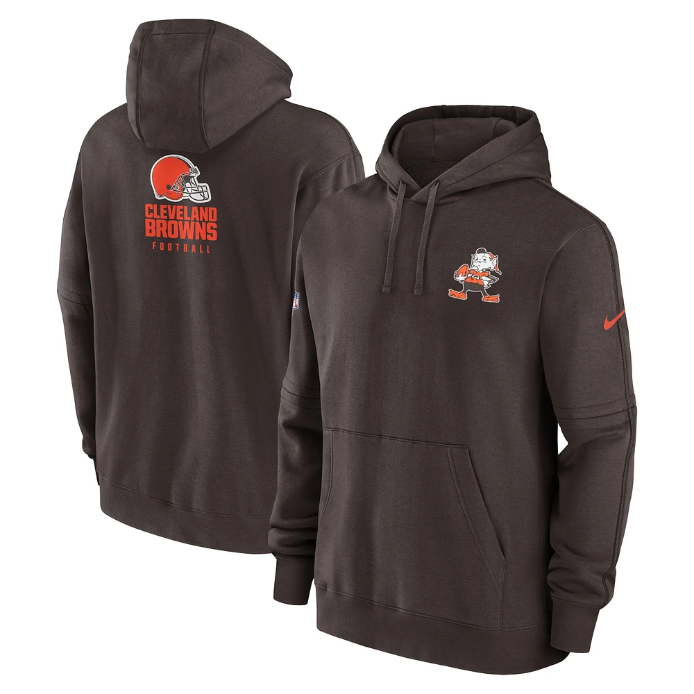 Sweat à capuche en molleton Nike Cleveland Browns Sideline Club pour homme, marron