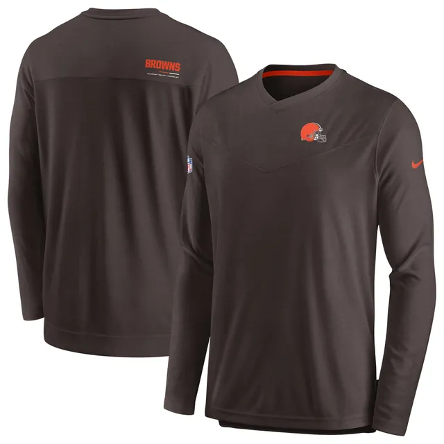 Lids Cleveland Browns Nike Sideline Coach Chevron Lock Up Logo V-Neck  Performance T-Shirt - Brown