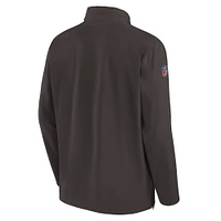 Men's Nike Brown Cleveland Browns Sideline Coach Half-Zip Jacket