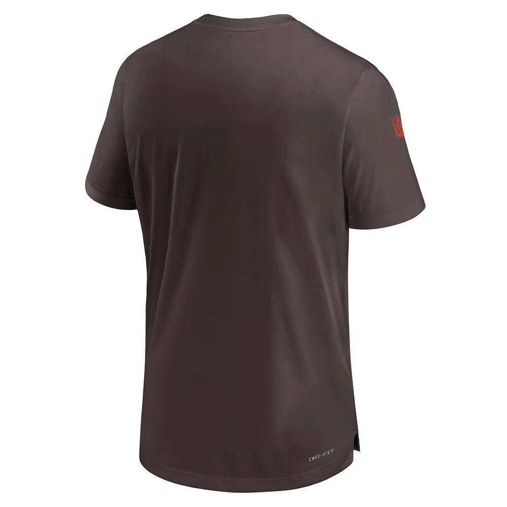 Men's Nike  Brown Cleveland Browns Sideline Coach Performance T-Shirt