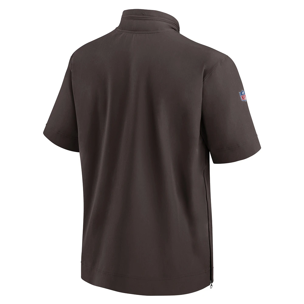 Nike Cleveland Browns Sideline Coach Veste à capuche et fermeture éclair pour homme Marron