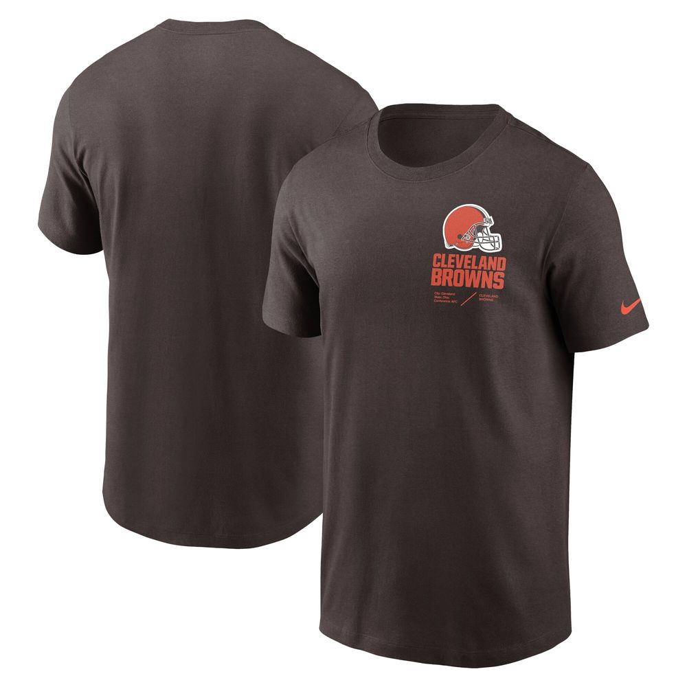 Men's Nike Brown Cleveland Browns Sideline Infograph Lockup Performance T-Shirt