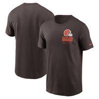 Men's Nike Brown Cleveland Browns Sideline Infograph Lockup Performance T-Shirt