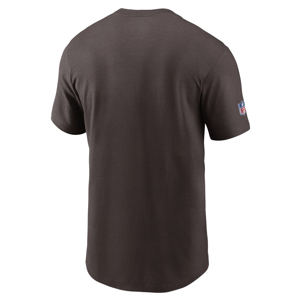 Men's Nike Brown Cleveland Browns Sideline Infograph Lockup Performance T-Shirt