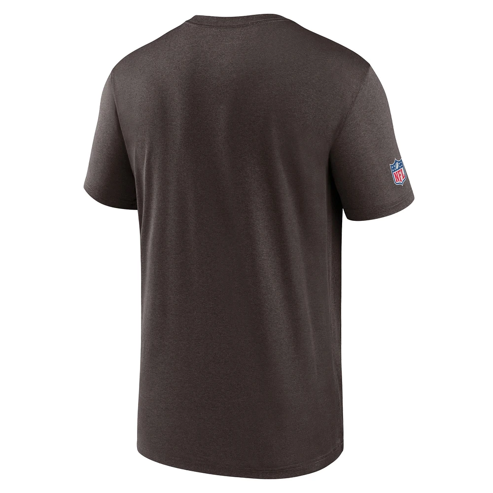 Men's Nike Brown Cleveland Browns Sideline Infograph Performance T-Shirt