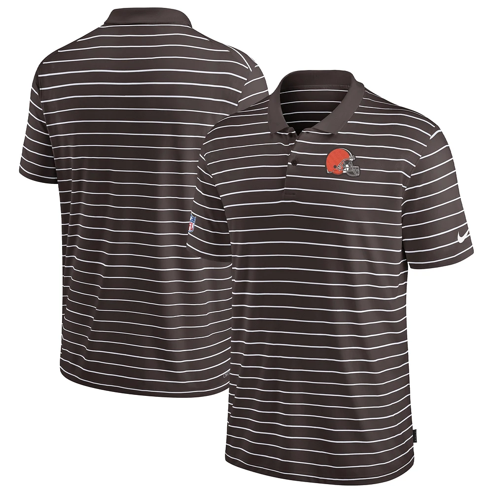 Polo Nike marron Cleveland Browns Sideline Lock Up Victory Performance pour homme