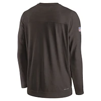 Men's Nike Brown Cleveland Browns Sideline Lockup Performance - Long Sleeve T-Shirt