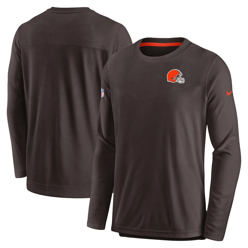 Men's Nike Cleveland Browns Sideline Lockup Performance Pullover Sweatshirt