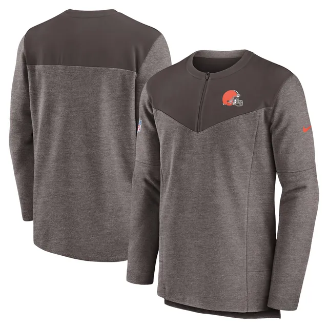 Nike Men's Cleveland Browns Athletic Long Sleeve Raglan T-Shirt - Grey & Brown - S (Small)