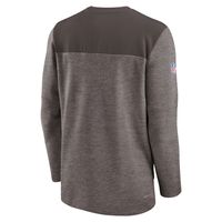 Men's Nike Brown Cleveland Browns Sideline Lockup Performance - Quarter-Zip Top