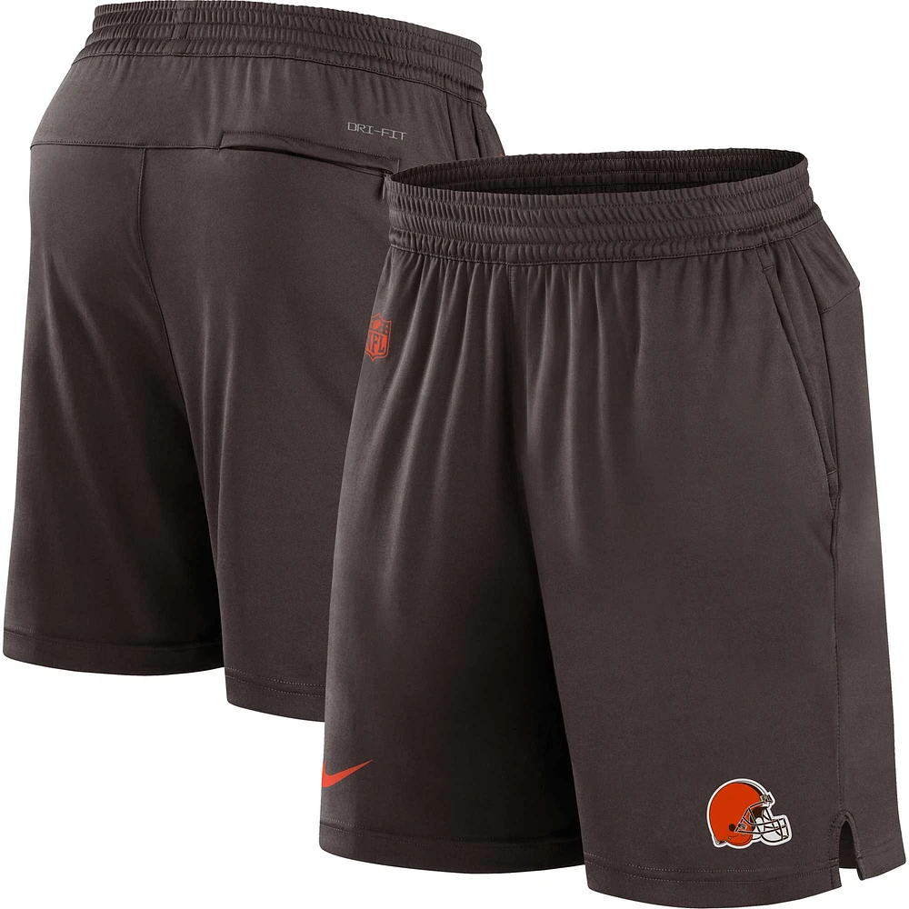 Short Nike marron Cleveland Browns Sideline Performance pour homme