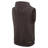 Sweat à capuche sans manches Nike Brown Cleveland Browns Sideline Performance pour homme