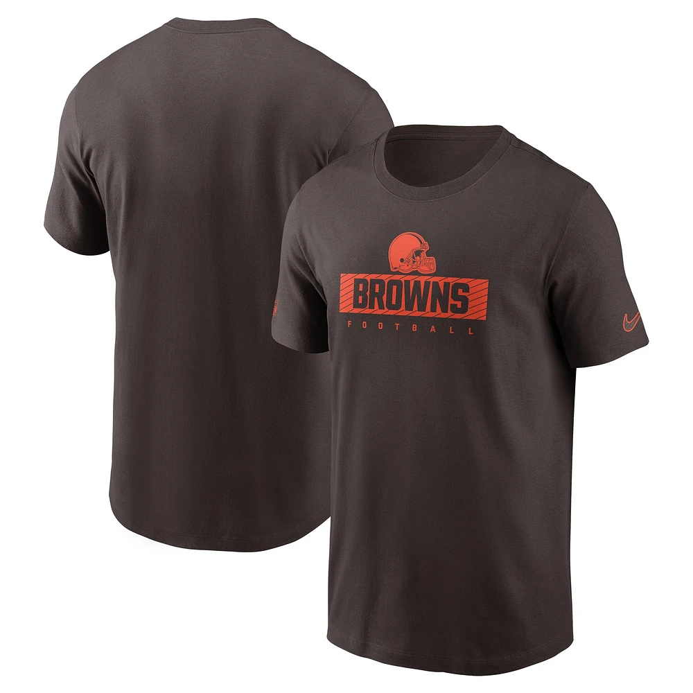 T-shirt Nike marron Cleveland Browns Sideline Performance pour homme