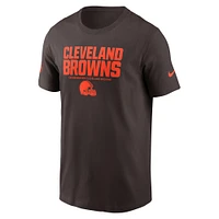 T-shirt Nike marron pour homme, coupe latérale, Cleveland Browns