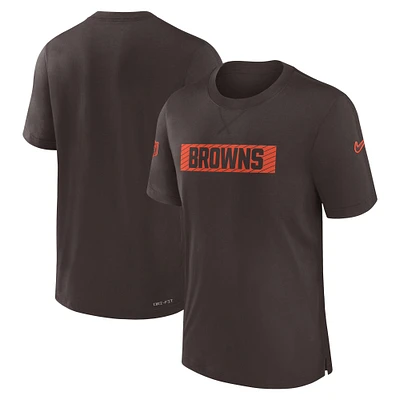 T-shirt Nike marron Cleveland Browns Sideline Player Performance pour homme