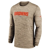Men's Nike  Brown Cleveland Browns Sideline Team Velocity Performance Long Sleeve T-Shirt