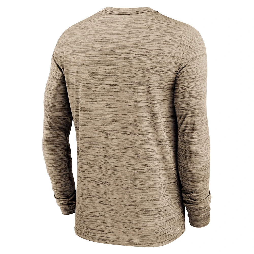 Men's Nike  Brown Cleveland Browns Sideline Team Velocity Performance Long Sleeve T-Shirt