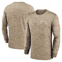 Men's Nike Gray Cleveland Browns Sideline Lockup Performance Long Sleeve T-Shirt