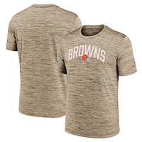 T-shirt Nike marron Cleveland Browns Sideline Velocity Athletic Stack Performance pour homme