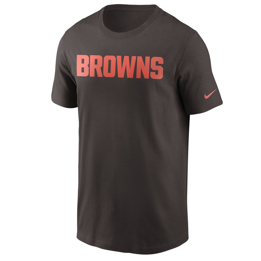 Men's Nike Brown Cleveland Browns Team Wordmark T-Shirt