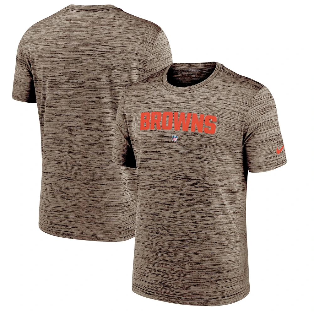 T-shirt Nike Cleveland Browns Velocity Performance pour homme, marron